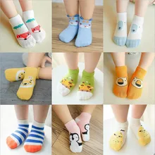 sunnykucy 3Pairs / Tons New Child Child Socks Cute Cartoon Cotton Flooring Socks Kids’S Socks Wholesale Appropriate For 0-3Y L308