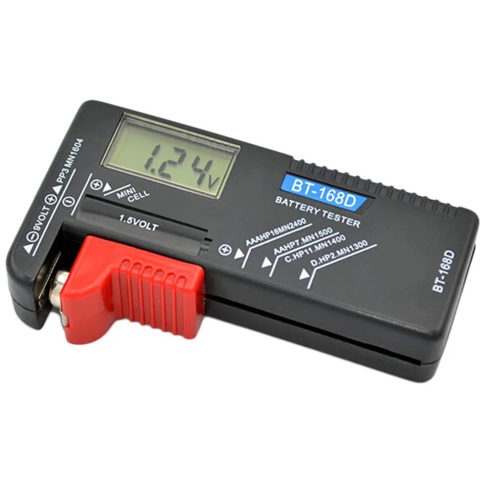 Hot AAA AA C D Battery Tester BT 168D 1.5V 9V Button Cell