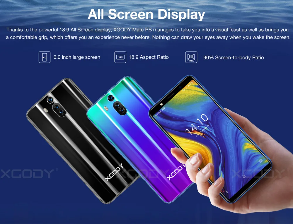 In Stock XGODY Mate RS 3G 1GB RAM 8GB ROM Mobile Phone 6 Inch 18:9 Full Screen Smartphone Android 8.1 2800mAh Telefone Celular In Stock XGODY Mate RS 3G 1GB RAM 8GB ROM Mobile Phone 6 Inch 18:9 Full Screen Smartphone Android 8.1 2800mAh Telefone Celular