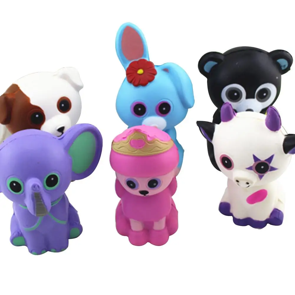 

6Pcs/Set Simulate PU Cartoon Animal Slow Rising Squishy Squeeze Toy Stress Reliever Toy Gift