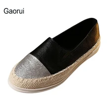 GaoRui/Блеск Мокасины Лето г. слипоны на плоской подошве в рыбацком стиле Женская Повседневная весенняя женская обувь на плоской подошве разных цветов плюс Размеры