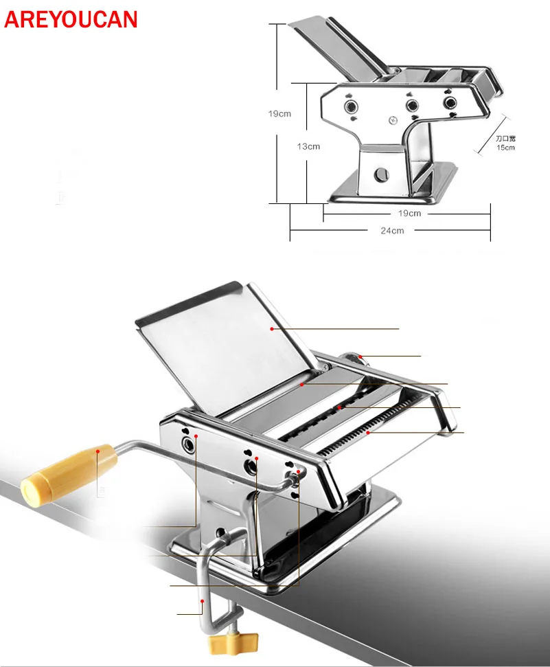 0,5-3 мм ручная резка толщины пасты сделать ролик машина тесто свежей лапши приготовления кухня съемный пресс лапши производитель