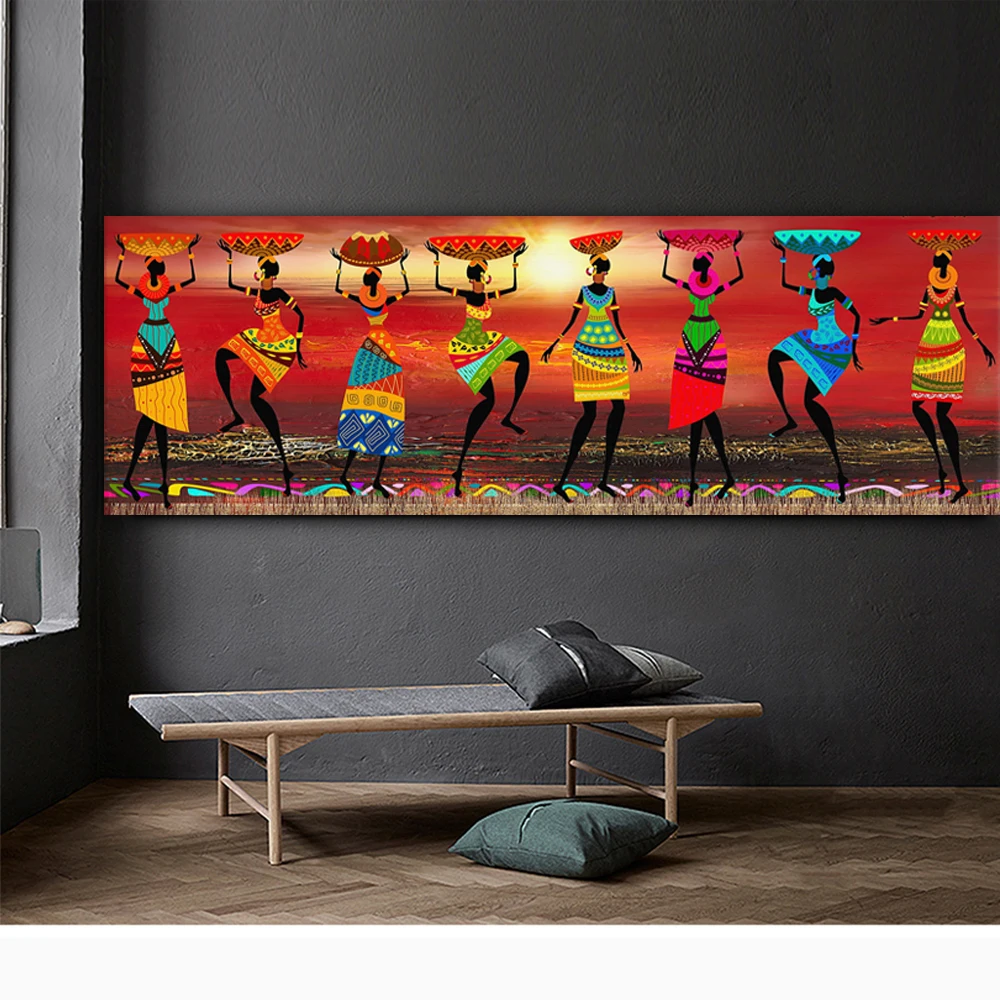 cadre decoration murale pour salon tableau decoration mura affiche murale  decoration maison peinture à l'huile sur toile avec femmes africaines, pour  salon - AliExpress