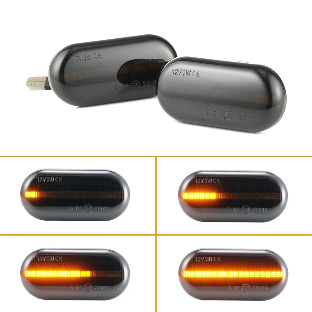 

2pcs LED Dynamic Side Indicator Marker Signal Light Lamp Sequential Flashing For Dacia Duster Dokker Lodgy Flowing Water LED