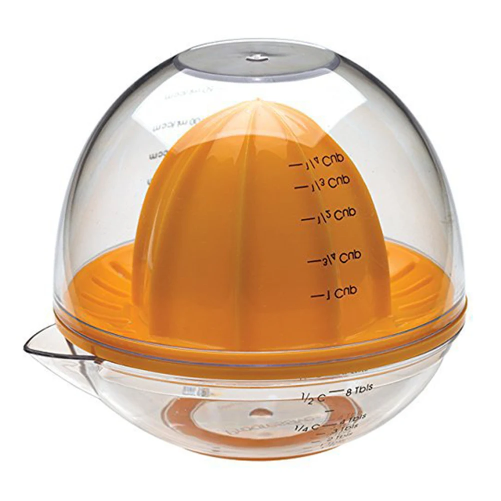 

Manual Squeezer With Measuring Cup Dispenser Kitchen Tool Lemon Juicer Portable Round