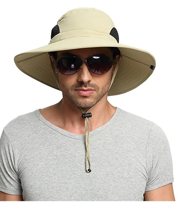 Летняя Солнцезащитная шляпа с защитой от УФ-лучей, рыболовная Кепка для мужчин, с широкими полями, дышащая сетка, шляпа для рыбалки, Beach 시모beach, пляжные шляпы, Солнцезащитная шапка pesca - Цвет: K