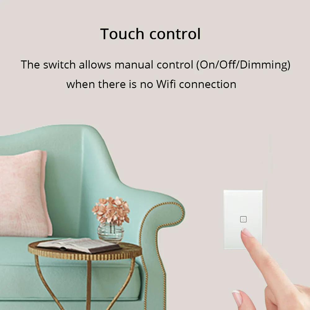Настенный светильник ель Zigbee One Gang работает с Alexa Google Home через Zemismart Hub Smarthings Bridge APP