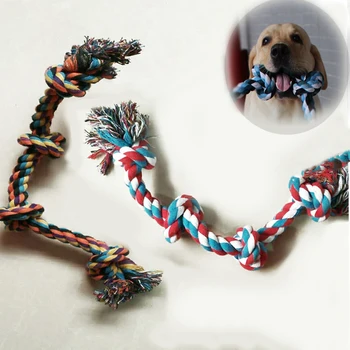 

Large Dog Toy Four Knot Cotton Rope Chew Toys Funny Pet Bite Resistant Knot Molar Tooth Cleaning Tools training big dogs Toy