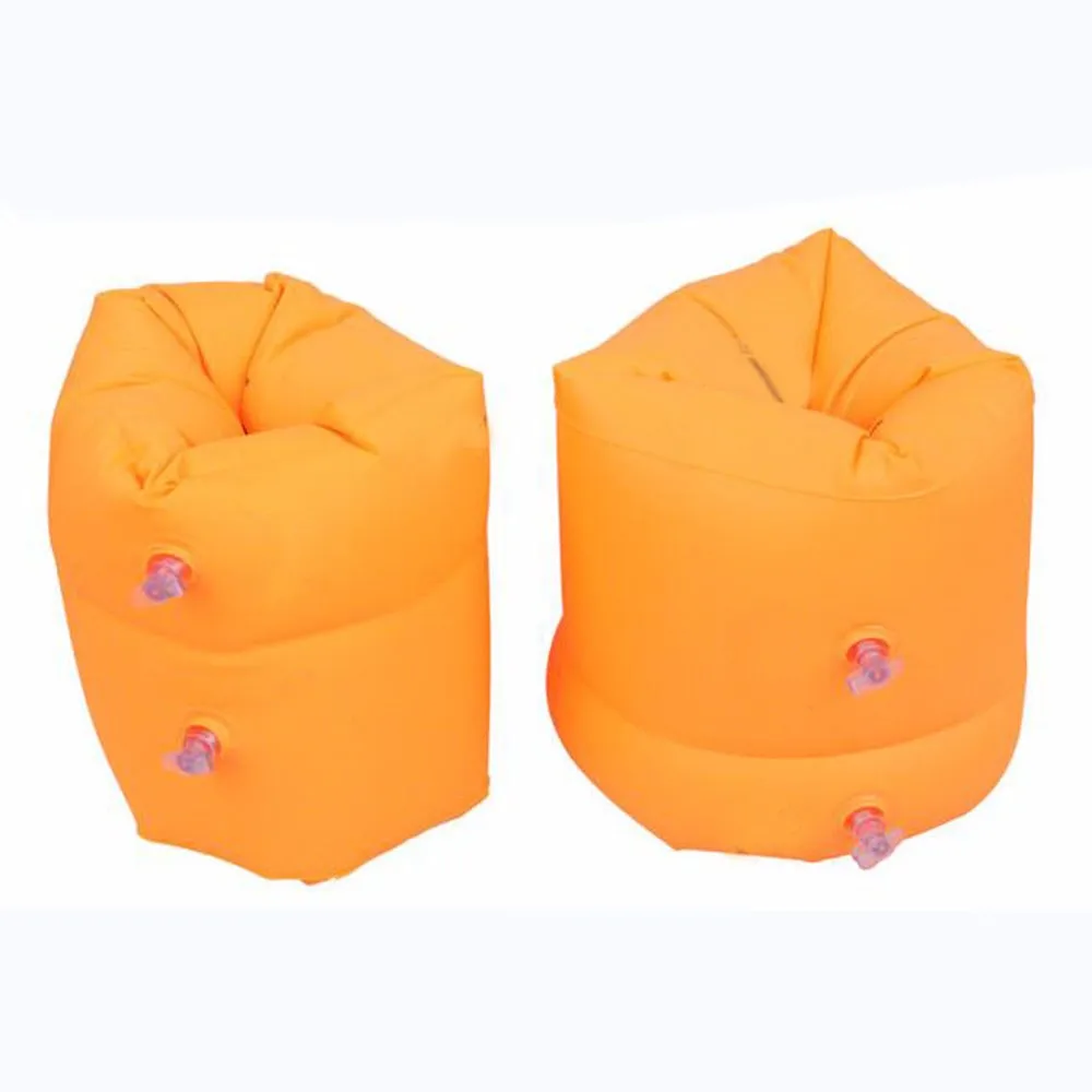 2 шт./пара надувные дети учатся аксессуары для плавания качественная пластиковая безопасность дети рука поплавает плавающий тренажер плавающее кольцо - Цвет: Оранжевый