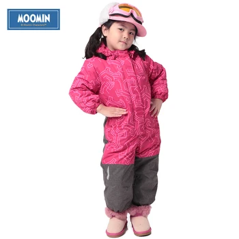 

Winter Hooded Romper 2015 New Moomin brand Polyester Single Breasted Thick windproof Coverall pink girls thick cotton Rompers