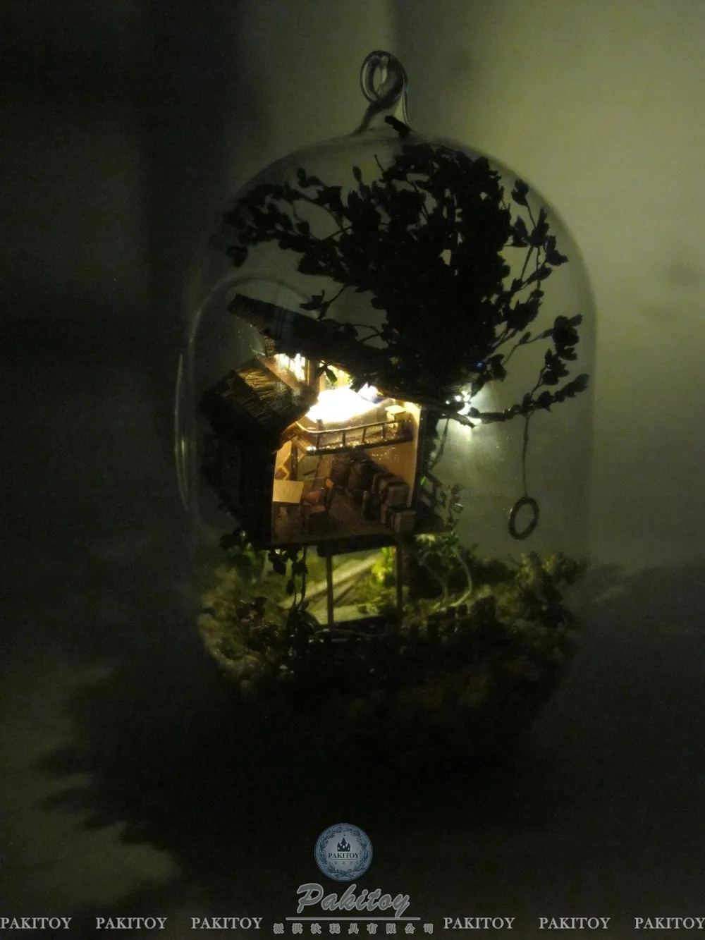 SC02 DIY стеклянный шар Кукольный дом деревянный Мини ручной работы кукольный домик Миниатюрная игрушка День рождения Рождественский подарок- summul