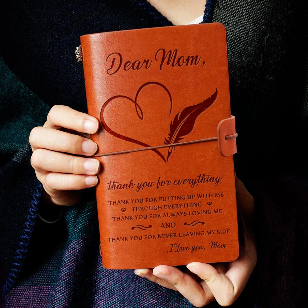 Для жены, дочери, сына, мамы и папы гравированная кожаная книга для записей, блокнот дневник надпись на заказ цитаты подарок Юбилейная семья