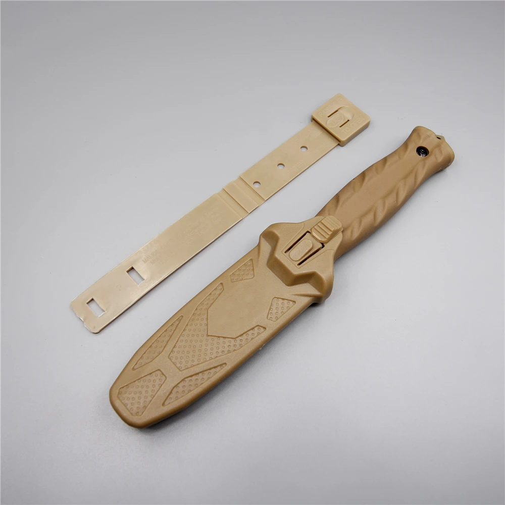 Desert color mini hunting army portable diving knife camping tactical knives fixed 440c blade serrated knife with rubber sheath Desert color mini hunting army portable diving knife camping tactical knives fixed 440c blade serrated knife with rubber sheath