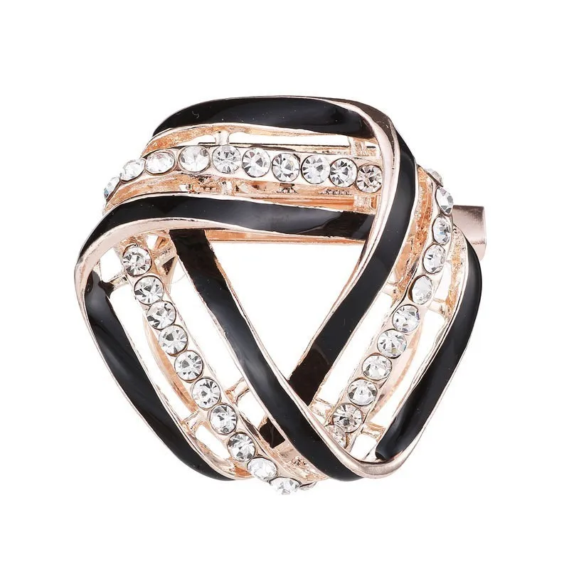 

Women Fashion Romantic Gold Color Alloy Rhinestone Brooches Scarf Buckle Dual Purpose Silk Scarf Clip For Wedding Jewelry