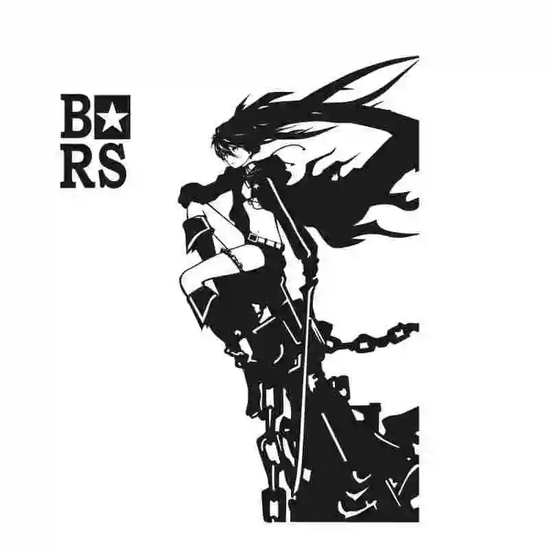 Pegatina BLACK ROCK SHOOTER Sticker Anime Cartoon BRS Car Decal Sticker Vinyl Wall Stickers  Decor Home Decoration