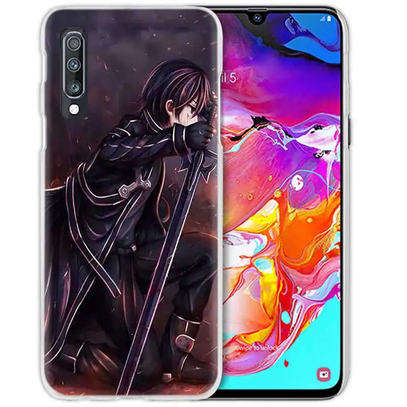 Обувь для вечеринки в Стиле косплей Sword Art Online(SAO), чехол для samsung Galaxy A50 A70 A20e A40 A30 A20 A10 A8 A6 плюс A9 A7 Прозрачный чехол для телефона из прочного поликарбоната с Coque - Цвет: 01