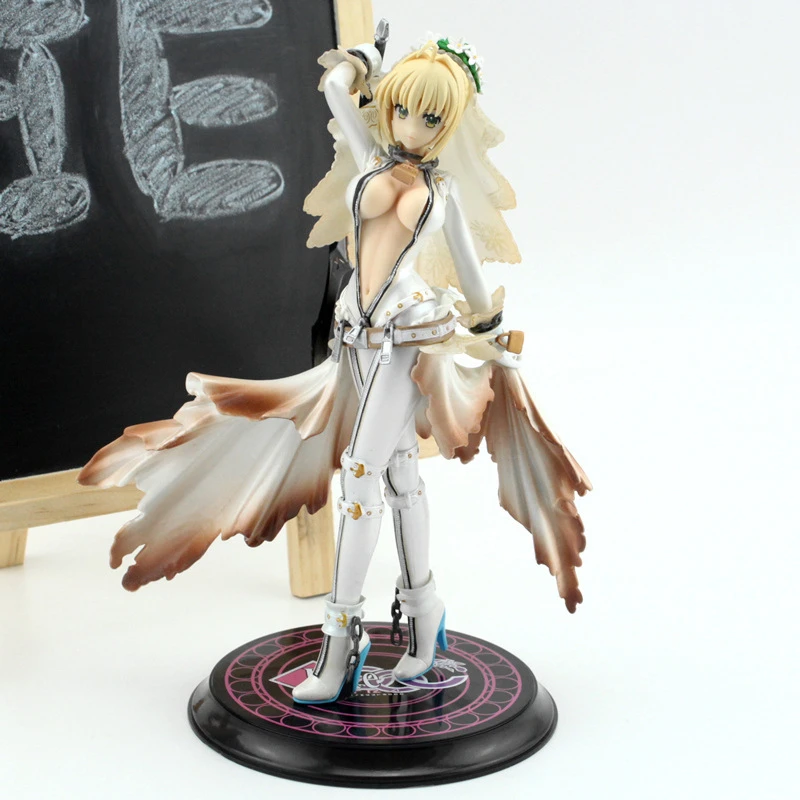 8.7" 22cm Fate/Stay Night Saber Bride White Figma Anime Action Figure  Toy Doll