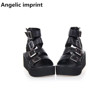 

Angelic imprint mori girl lolita shoes woman cosplay punk shoes lady high heels wedges Pumps women dress party sandals 33-47 6cm