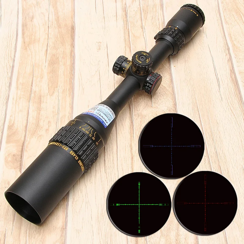 

Tacticl Hunting Sniper 3-15x44 Rifles Scope Mount Optical Red Dot Sight Reticle RGB llluminate Laser for Airsoft Guns Shooting