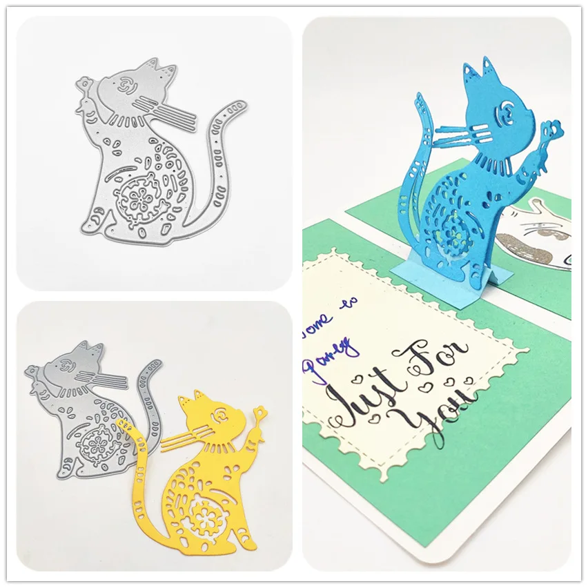 

ZhuoAng Lively cat design cutting mold making DIY clip art book decoration embossing mold