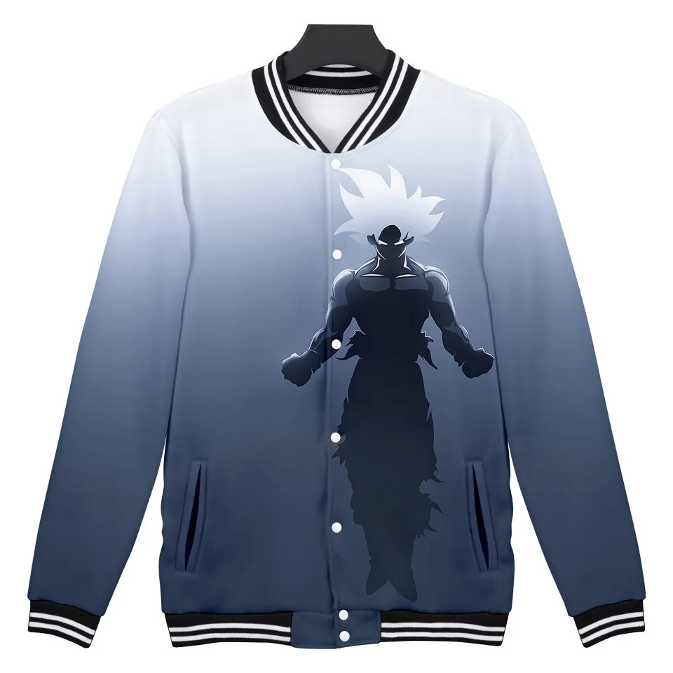 

Japan Anime Dragon Ball 3D Baseball Uniform Outerwear DragonBall Z Super Saiyan Ultra Instinct Kids Goku Vegeta Baseball Jacket