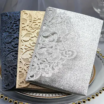 

10pcs Laser Cut Invitations Cards Kits for Wedding Bridal Shower Birthday Party Decoration Crafts Paper Cover