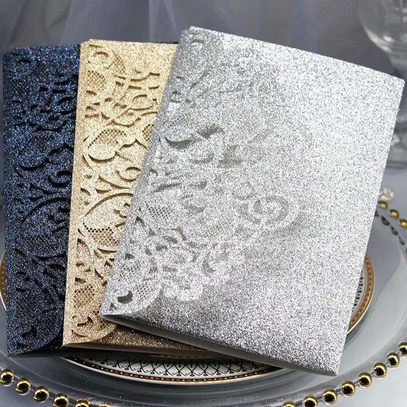  10pcs Laser Cut Invitations Cards Kits for Wedding Bridal Shower Birthday Party Decoration Crafts P - 32984722454