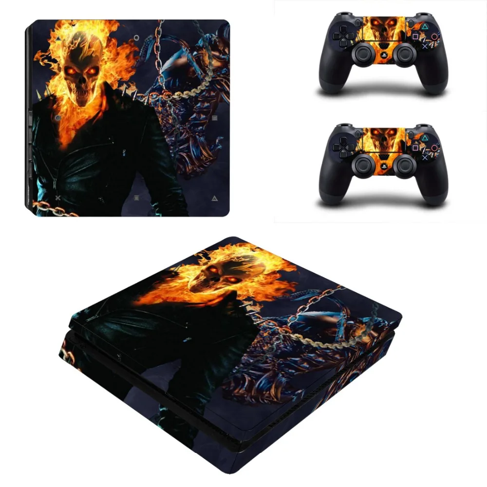 Ghost Rider PS4 тонкая кожа Виниловая наклейка, стикер для sony Dualshock Playstation 4 консоль и контроллер PS4 тонкий стикер кожи