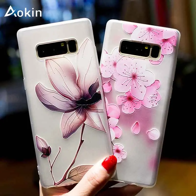 Мягкий силиконовый чехол Aokin с цветочным рисунком для Samsung A5 2017 Galaxy J3 J5 J7 2016 |