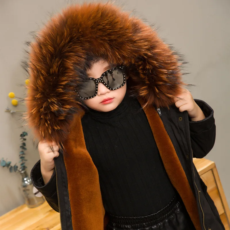 

JKP2018 From the stars the same paragraph autumn and winter large and small children's leather grass lamb liner baby coat CT-55