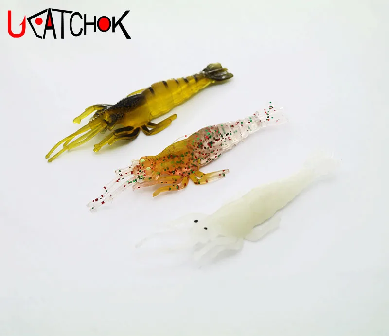 

5pcs/pack soft shrimp lure bait 10cm 6.5-6.8g faked shrimp Without Glow Hook Swivels Anzois Para Pesca Sabiki Rigs Fishing Lure