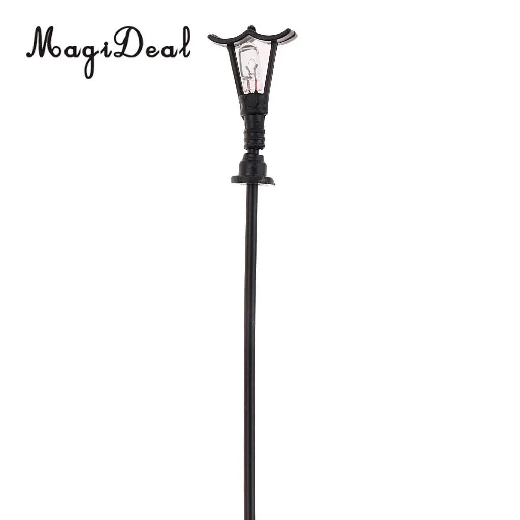MagiDeal 20Pcs 1/100 Model Railway Led Lamppost Lamps Yard Street Lights HO Scale 7cm 12V Model Outdoor Lamp Yard Light Leds
