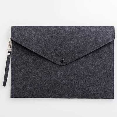 Шерстяной войлок А4 файл сумка студенческая информация портфель женская сумка для хранения Портфель ipad клатч сумка - Цвет: Handle dark gray