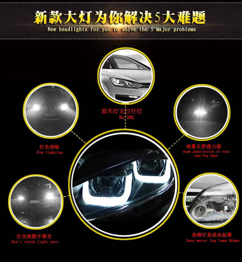 Спереди автомобиля укладки светодиодный фара для AUDI A3 светодиодный фары- для AUDI A3 H7 hid Би-ксеноновые линзы ближнего света