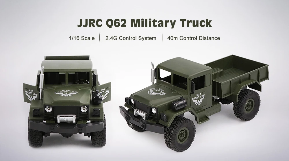 Tronco de Carro Elétrico de rc Unidade de Carros de Rádio Jjrc Militar Off-road Rock Crawler 2.4ghz 1 - 16 Controlado Brinquedos Crianças Q62 4wd 19 Brinquedos e hobbies