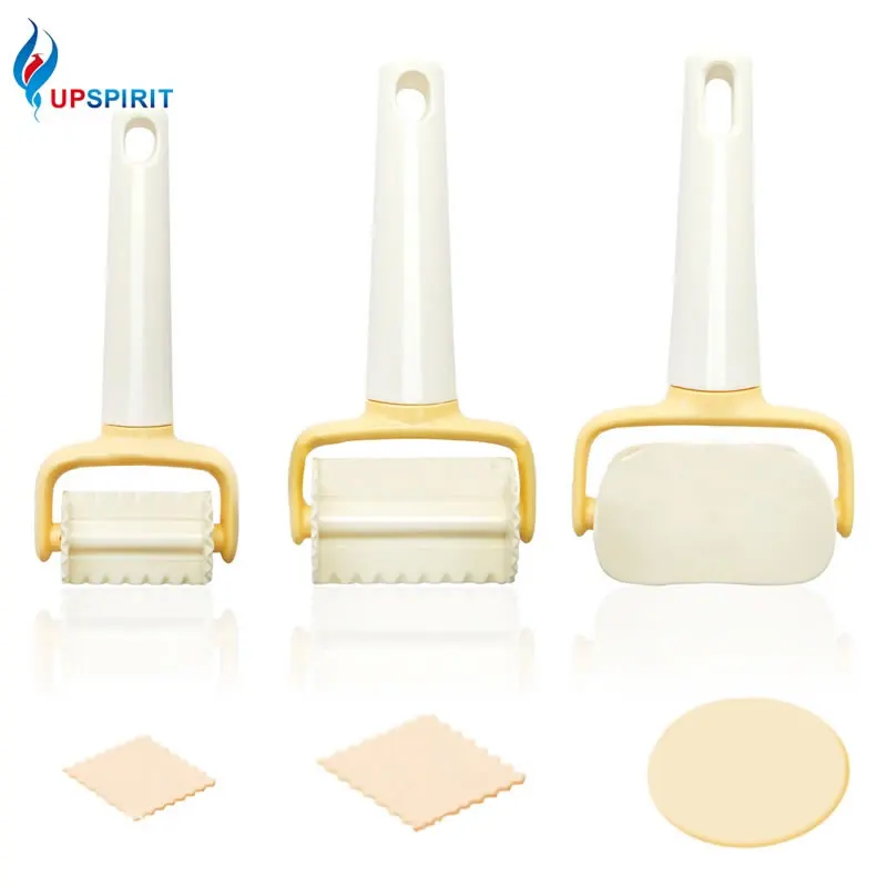 

Upspirit 3Pcs/Set Dough Roller Cutter Rolling Biscuit Ravioli Circle Square Rolling Cutter DIY Pastry Cutter Baking Supplies
