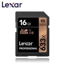 Оригинальный Lexar 16 gb sd card 95 м/с 633x U1 SDHC UHS-I карты памяти Class 10 sd карты для Камера 1080 p 3d карты 4 K видео Бесплатная доставка