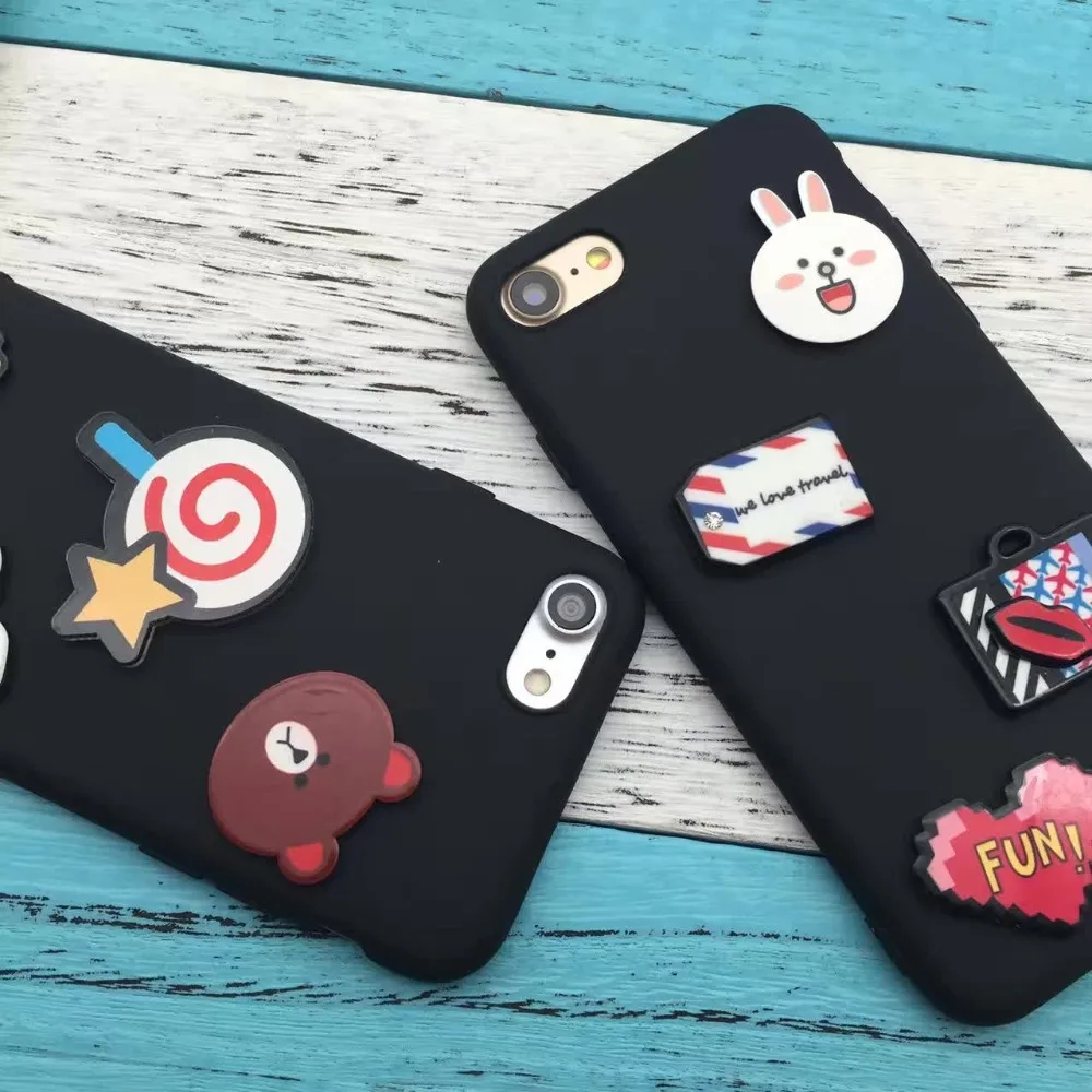 1 Pc Lot Lembut Tpu Diy 3d Silikon Kartun Beruang Kelinci Popcorn
