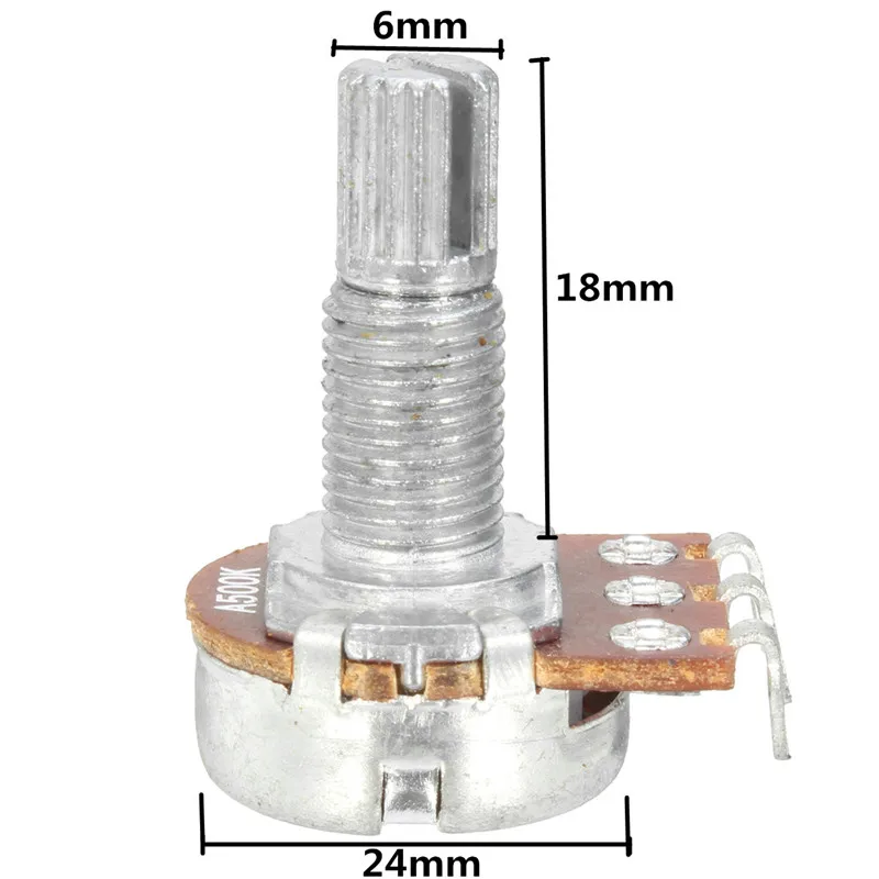 5 шт. Новое поступление потенциометр для гитары A500k 16 мм база аудио тон переключатель басовый аксессуар часть потенциометры