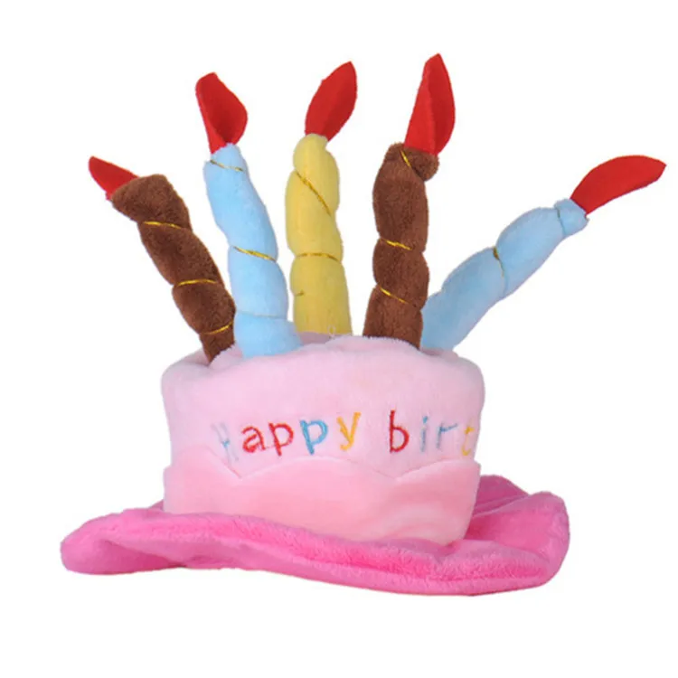 PipiFren шапки для собак для домашних животных для кошек шапки ко дню рождения шляпа с свечи для торта дизайн день рождения костюм аксессуар на голову animaaux - Цвет: Розовый