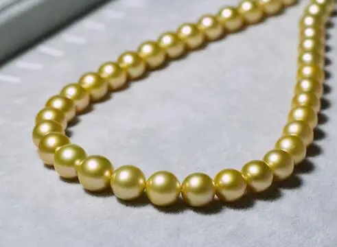 

elegant round south sea 9-10 mm gold white silver grey pearl necklace 18inch 14