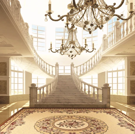 

10x10FT Light Color Church Court Grand Entrance Stairs Chandelier Custom Photography Studio Backdrops Backgrounds Vinyl 8x8 8x10