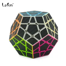 Lefun 3x3 Megaminx скорость магический куб головоломка игрушка головоломка углеродного волокна наклейка 3D IQ игра Dodecahedron подарок черный 1 шт