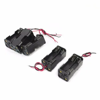 

90pcs/lot MasterFire 2-slot 4 x AAA Battery Back To Back Holder Case Cover Box Storage With Wire Leads