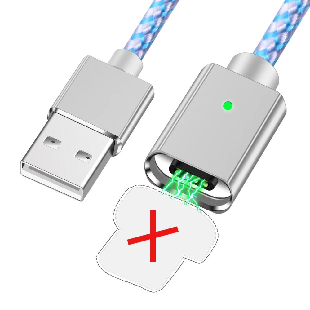 Олаф зарядное устройство данных Магнитный USB кабель для iPhone Micro USB C type C кабель для мобильного телефона Быстрая зарядка магнит зарядное устройство 1 м USB кабели - Цвет: Silver Cable NO Plug