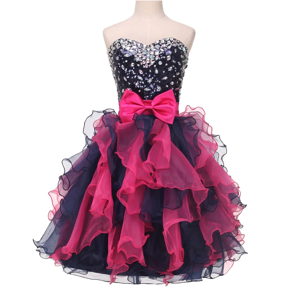 black and pink homecoming dresses
