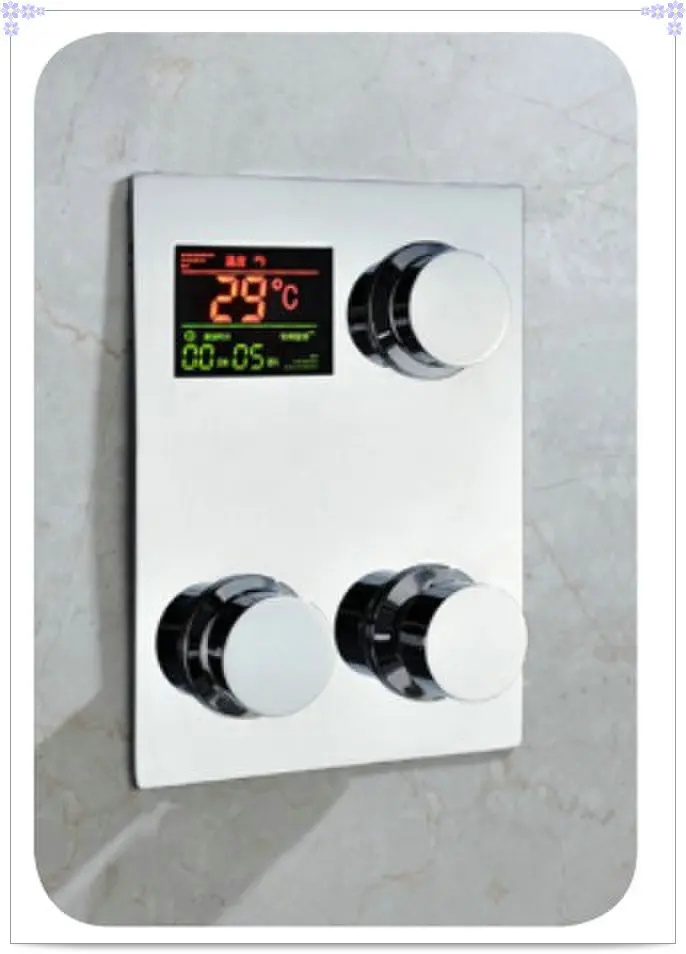 Digital thermostat shower mixer control Temperature sensitive Square