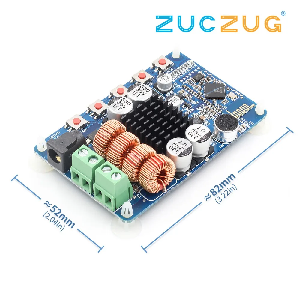Amplifiers TPA3116 Wireless Digital Receiver Amplifier Board Bluetooth 4.0 25W+25W Audio With Mic | Электронные компоненты и