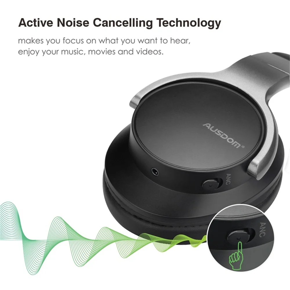 Ausdom ANC8 беспроводные Bluetooth наушники с активным шумоподавлением 20H Playtime Hifi Super Bass