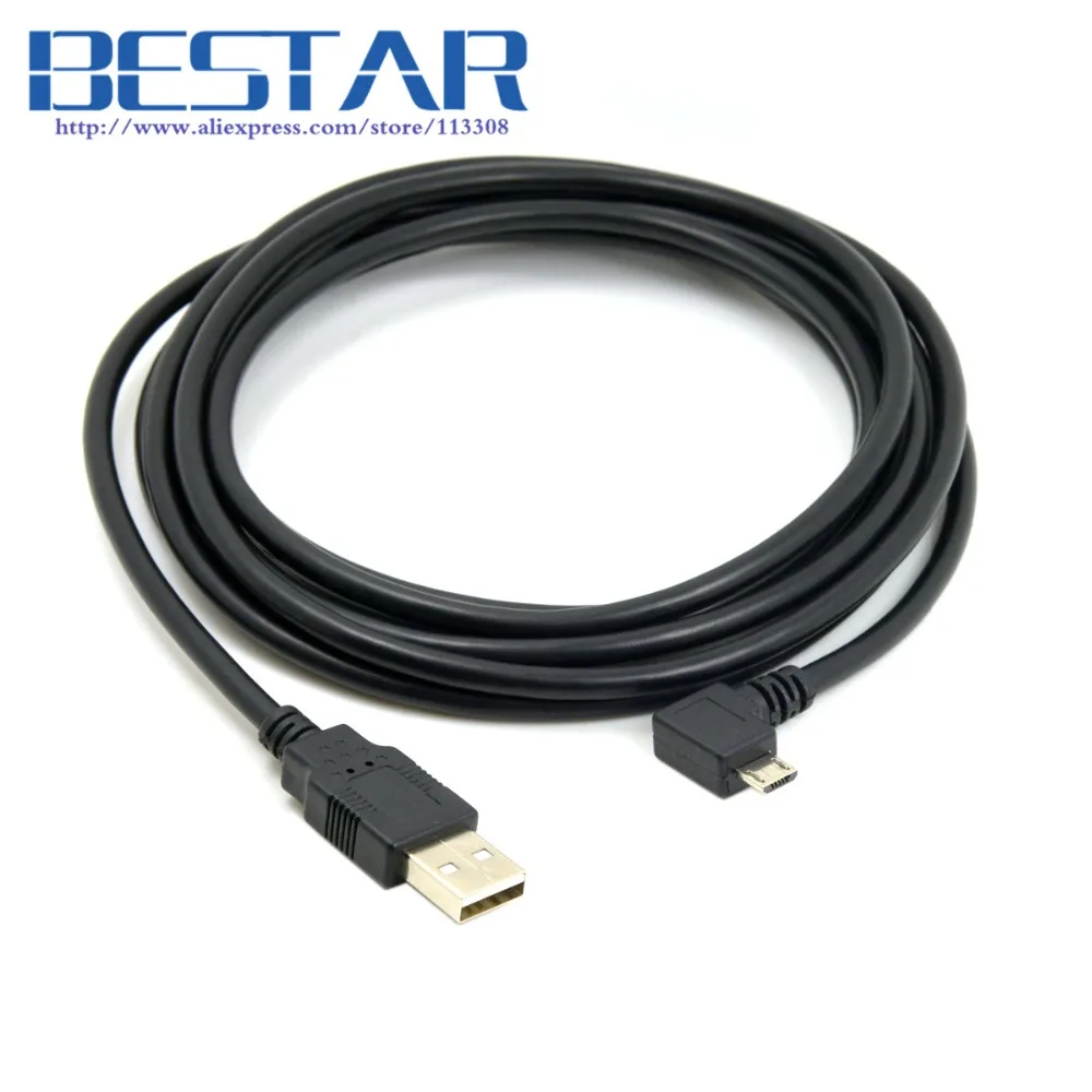 

(100pieces/lot) 3m Left Angled 90 Degree Micro USB Male to USB 2.0 Data Charge Cable 3 meter 10ft